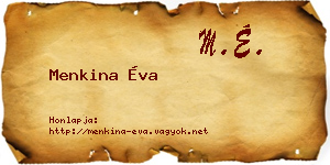 Menkina Éva névjegykártya
